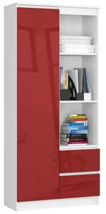 Regál R 80 cm CLP R11 biela/červená lesk