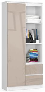 Regál R 80 cm CLP R11 biela/cappuccino lesk