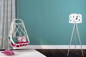 Detská podlahová lampa BAMBI, 1x textilné tienidlo so vzorom, (výber z 2 farieb konštrukcie)