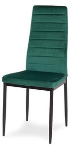 Zamatová jedálenská stolička Collet tmavo zelená