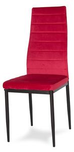 Zamatová jedálenská stolička Collet červená