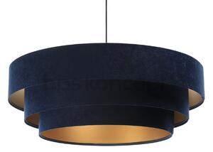 Dizajnová závesná lampa Trento, modrá/zlatá