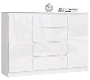 Komoda k140 2D4SZ biela lesk