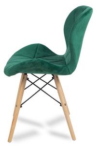 Zamatová jedálenská stolička Matias tmavo zelená