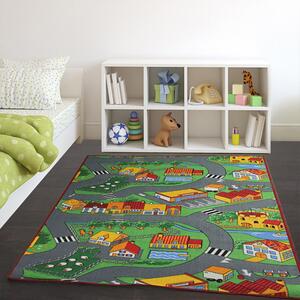 Detský koberec LITTLE VILLAGE viacfarebná, 100x165 cm