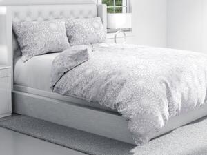 Biante Bavlnené posteľné obliečky Sandra SA-365 Sivé mandaly na bielom Predĺžené 140x220 a 70x90 cm