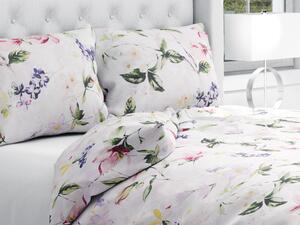 Biante Bavlnené posteľné obliečky Sandra SA-287 Mix kvetov na bielom Predĺžené 140x220 a 70x90 cm