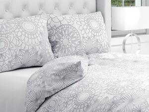 Biante Bavlnené posteľné obliečky Sandra SA-365 Sivé mandaly na bielom Predĺžené 140x220 a 70x90 cm