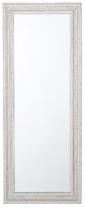 Nástenné zrkadlo béžové a strieborné 50 x 130 cm obdĺžnikové moderné do obývacej izby a spálne