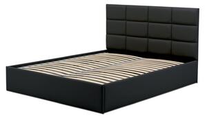 Čalúnená posteľ TORES II bez matraca rozmer 140x200 cm Čierna eko-koža
