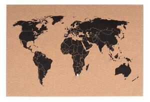 Korková nástenná mapa PT LIVING World, 60 × 40 cm