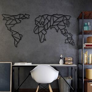 Nástenná kovová dekorácia Map Of The World Clear, 85 × 170 cm