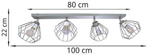 Stropné svietidlo NUVOLA, 4x drôtené tienidlo (výber z 3 farieb), (možnosť polohovania)