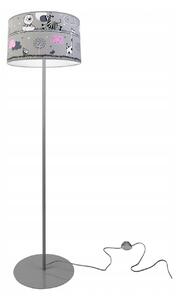 Detská podlahová lampa LADYBIRD, 1x textilné tienidlo so vzorom, (výber z 2 farieb konštrukcie), O