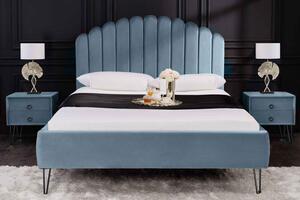 Dizajnová posteľ Palmira 140 x 200 cm akvamarínová