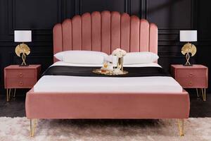Dizajnová posteľ Palmira 140 x 200 cm staroružová