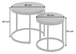 Príručný stolík Elegance súprava 2 45 cm mramor čierny