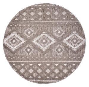 Dekorstudio Okrúhly terasový koberec SANTORINI - 435 hnedý Priemer koberca: 200cm