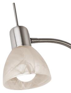 Stojacia LED lampa DAYTONA matný nikel/alabastrové sklo, výška 145 cm