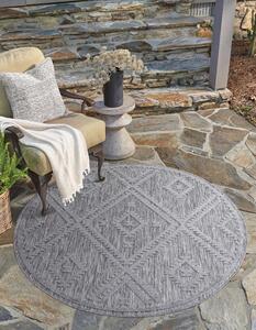 Dekorstudio Okrúhly terasový koberec SANTORINI - 454 antracitový Priemer koberca: 160cm