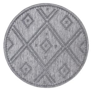 Dekorstudio Okrúhly terasový koberec SANTORINI - 454 antracitový Priemer koberca: 160cm