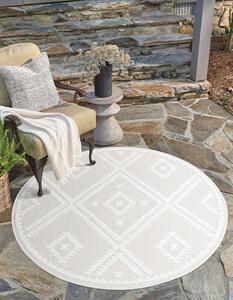 Dekorstudio Okrúhly terasový koberec SANTORINI - 454 krémový Priemer koberca: 160cm