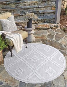 Dekorstudio Okrúhly terasový koberec SANTORINI - 454 sivý Priemer koberca: 120cm