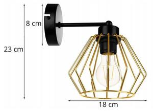 Nástenné svietidlo Nuvola 1, 1x zlaté drôtené tienidlo, (výber z 2 farieb konštrukcie)