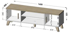 Dizajnový televízny stolík Lora 160