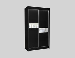 Kvalitná Šatníková skriňa Livia 120 cm Čierna/biela