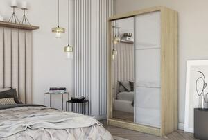 Kvalitná Šatníková Skriňa Viviana 120 cm Dub sonoma/biela