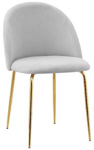 Zamatová stolička Fargo Gold Velvet Sivá