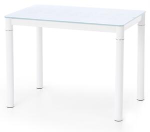 Sklenený jedálenský stôl Army, mliečna / biela