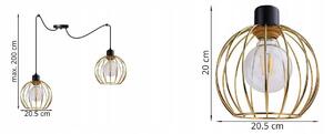 Závesné svietidlo TORONTO SPIDER, 2x zlaté drôtené tienidlo, (výber z 2 farieb konštrukcie)