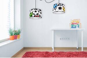 Detské závesné svietidlo Soccer Spider, 2x textilné tienidlo so vzorom, (výber z 2 farieb konštrukcie)