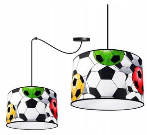 Detské závesné svietidlo Soccer Spider, 1x textilné tienidlo so vzorom, (výber z 2 farieb konštrukcie)