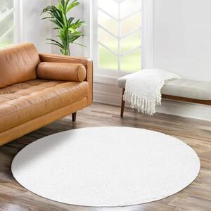 Dekorstudio Shaggy okrúhly koberec CITY 500 biely Priemer koberca: 120cm