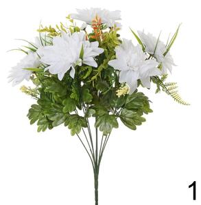 Kytica dahlia BIELA 48 cm 1000856B - Umelé kvety
