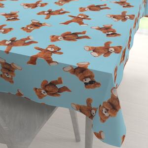 Biante Detský bavlnený obdĺžnikový obrus Sandra SA-724 Plyšové medvedíky na modrom 50x100 cm