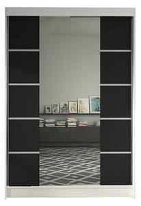 Šatníková skriňa LINO V šírka 120 cm - biela/čierna