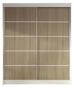 Šatníková skriňa LINO IV šírka 120 cm - biela/dub sonoma