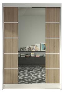 Šatníková skriňa LINO V šírka 120 cm - biela/dub sonoma