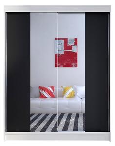 Šatníková skriňa CAMINO II šírka 150 cm - biela/čierna