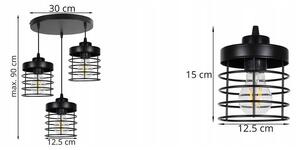 Závesné svietidlo RASTI, 3x drôtené tienidlo (výber z 2 farieb), O