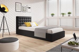 Čalúnená posteľ VERO rozmer 80x200 cm - Eko-koža Čierna
