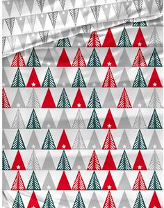 TipTrade Vianočné bavlnené obliečky 140x200 x 70x90 cm - Vianočné stromčeky