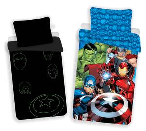 Jerry Fabrics Bavlnené obliečky so svietiacim efektom 140x200 + 70x90 cm - Avengers "02"