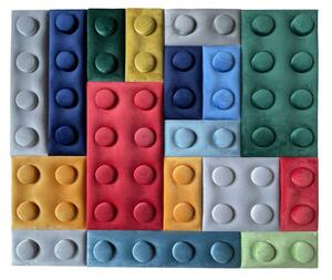 Čalúnený 3D panel LEGO 25x25cm Farebné prevedenie: Horčicová