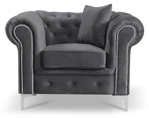 Kreslo Roma Chesterfield Sivá
