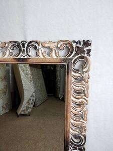 Zrkadlo LUGAR hnedé mix, 100x60 cm, exotické drevo, ručná práca